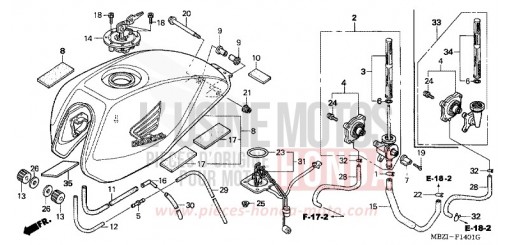 RESERVOIR A CARBURANT (CB600F3/4/5/6) CB600F4 de 2004